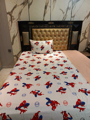 SpiderMan All over Cotton Bedsheet
