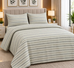 Sage Stripe Cotton Bedsheet