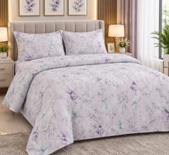 Purple Meadow T200 Cotton Bedsheet