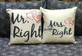 Mr Right 💖 & Mrs Always Right 💖 Cushions & Cushions Covers