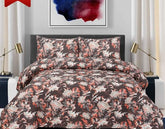 Chocolate Rust Flowers T200 Pure Cotton King Size Bedsheets