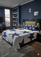 Galaxy Midnight Double Bedsheet With 2 Matching Pillow Covers