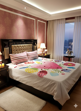 💖 Romantic & Elegant 🌸 Premium Double Bedsheet Set – 100% Pure Cotton 🌸