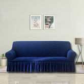 RUFFELED TURKISH SOFA COVERS Blue Color