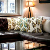 Pack Of Four Jacard Leaf Cushions Covers Ds # 256