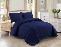 Blue Plain- 3 PCS Summer Comforter Set (Light Filling)