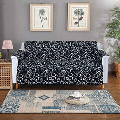 COTTON PRINTED SOFA RUNNER - BLACK