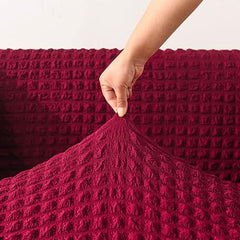 RUFFELED TURKISH SOFA COVERS Maroon Color