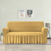 RUFFELED TURKISH SOFA COVERS Baige Color