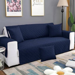 Cotton Quilted Sofa Cover ﹙ Blue﹚