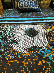 Black Pixel Football Summer 3pc Comforter set