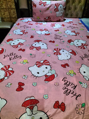 Hello Kitty Red Pink Cotton Bedsheet