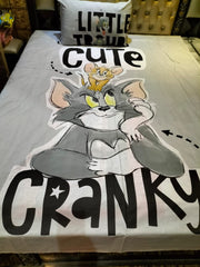 Cute Cranky Tom & Jerry Cotton Bedsheets