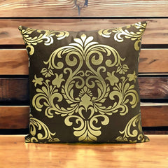 Chocolate Brown Golden Foil Cushions Covers