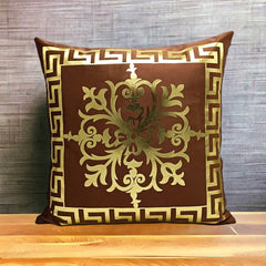Polish Brown Golden Foil Cushions Covers
