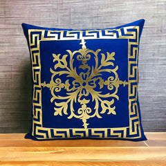 Blue Golden Foil Cushions covers