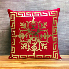 Red Golden Foil Cushions Covers