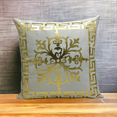 Golden Foil Cushions Covers Off White