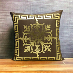 Chocolate Brown Golden Foil Cushions Covers