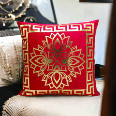 Red Golden Foil Cushions Covers
