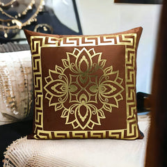 Polish Brown Golden Foil Cushions Covers