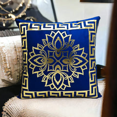 Blue Golden Foil Cushions covers