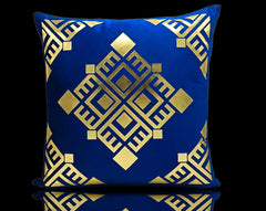 Blue Golden Foil Cushions covers