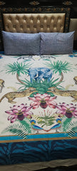 Elephant Tigers Jungle Double Bedsheet