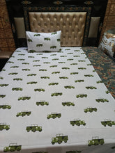 Jeep Green Army Bedsheets single & Double