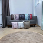 Farr Triangle Silver Foil Cushions Covers