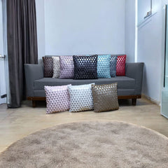 Farr Triangle Silver Foil Cushions Covers