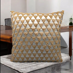 Farr Triangle Silver Foil Cushions Covers