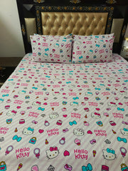 Hello Kitty Shoes Makeup Over All Bedsheets
