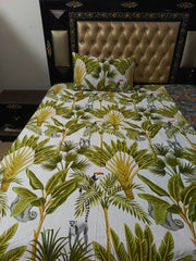 Tropical vintage Tree Cotton Sateen Bedsheets