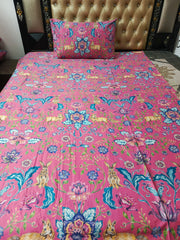 Pink Cotton sateen Bedsheets