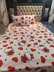 Hello Kitty Hearts All over Cotton Bedsheets