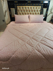 Tea Pink Little Florals Cotton Double Bedsheets & Comforter