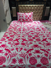 Hot Pink Flowers Cotton Bedsheet
