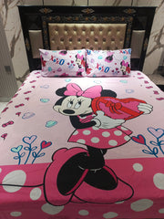 Minni Mouse Hearts Double Bedsheet