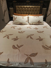 Brown Leaf Cotton Bedsheet