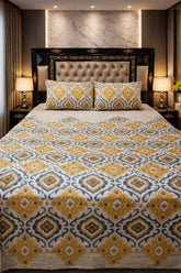 Golden Skin Motives Pure Cotton King Size Bedsheets
