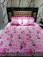 Little MiniMouse Cotton Double Bedsheets