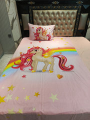 "Little Pony Magical Rainbow" cotton Single Bedsheets