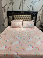 Unicorn Peach Double Bedsheet