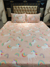 Unicorn Rainbow Double Bedsheets