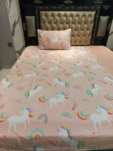 Unicorn Rainbow Cotton Single Bedsheets