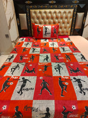 Football Players Cotton Single Bedsheets
