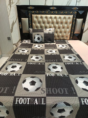 Football Shoot Cotton Single Bedsheets