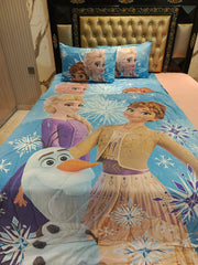 Disney Frozen With Anna Elsa & Snow Summer 4Pc Comforter Set