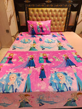Anna Elsa Pink Full Theme Cotton Single Bedsheets